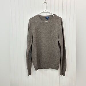 Faconnable Men's gray/Brown lambs wool Crewneck fall winter Sweater